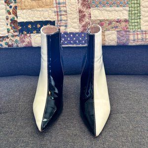 Two Tone Pointed Heel Boots (W7)